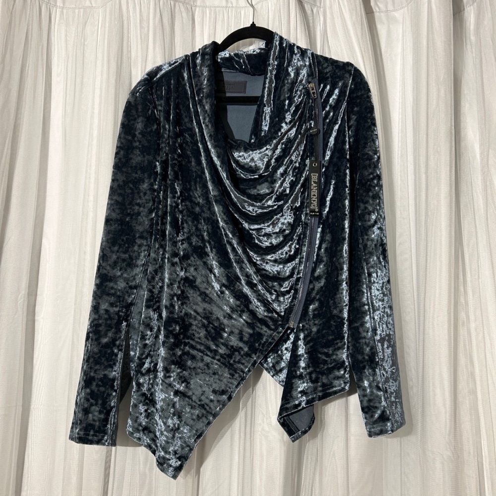 BlankNYC Velvet Side-Zip Jacket/Sweater